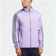 Lavender & Gray Striped Stand-Collar Jacket